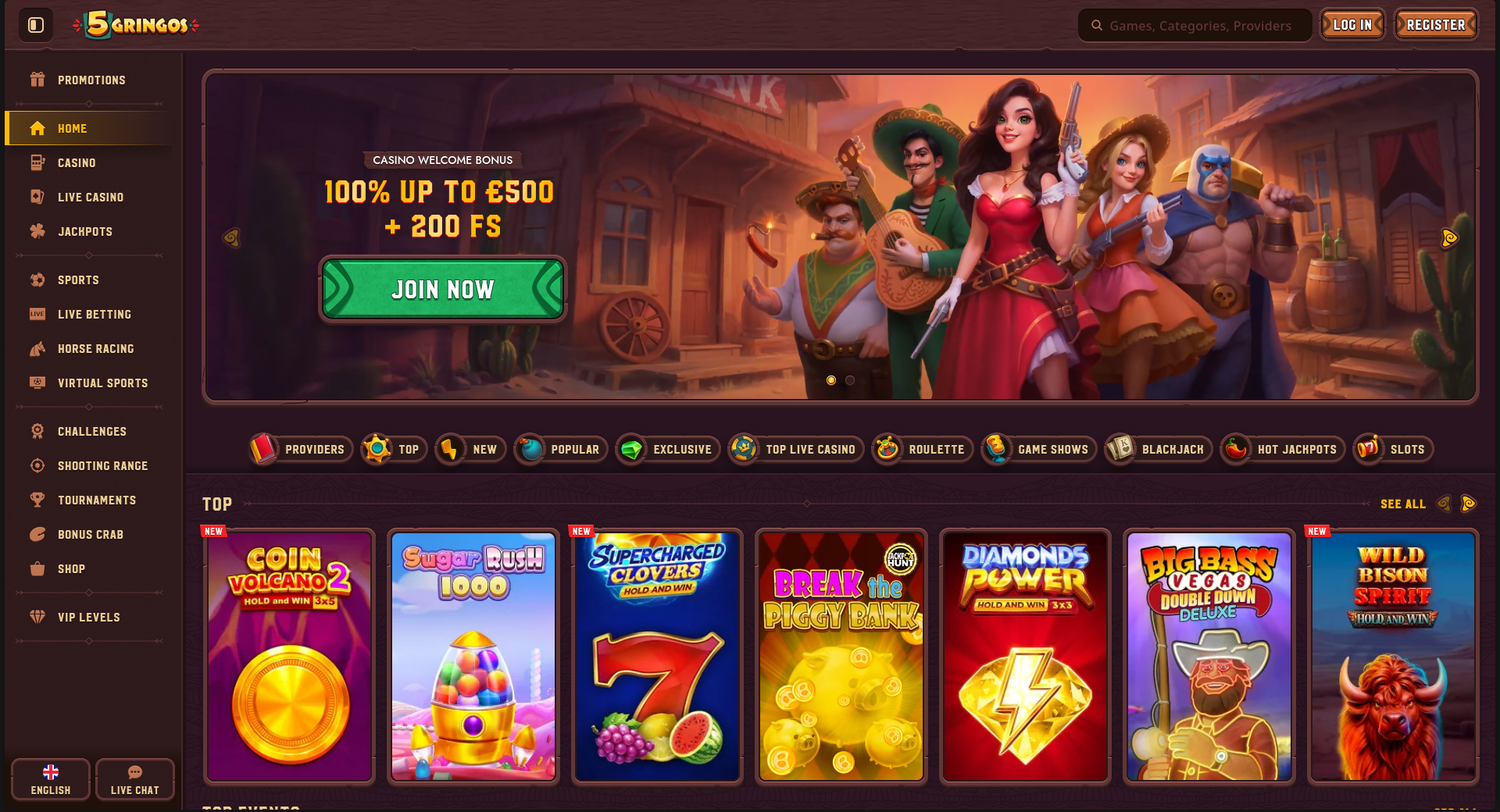 5Gringos home page preview