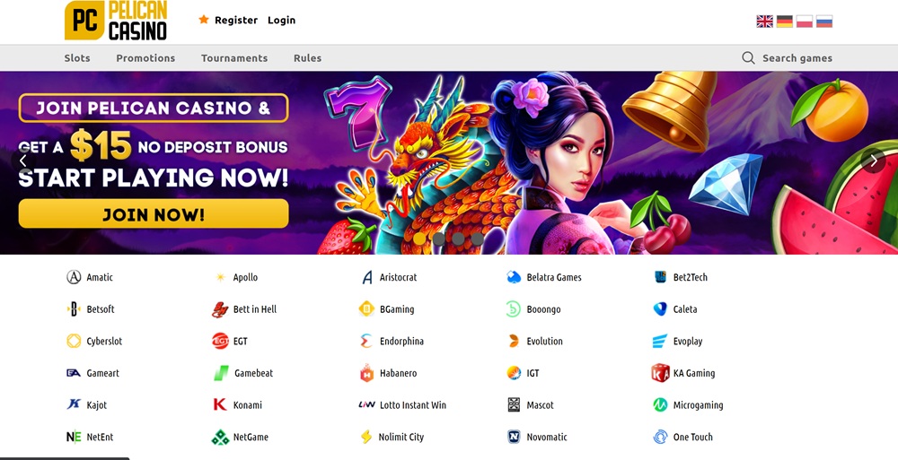 Pelican casino homepage